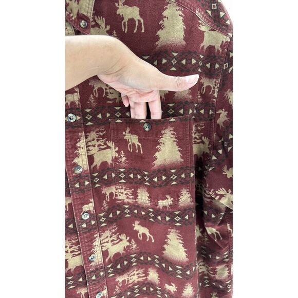 CABELA'S Vintage Deerskin Soft Chamois button down deer forest cabin winter warm - Picture 5 of 9